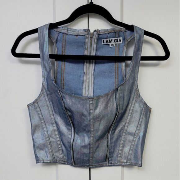 I.AM.GIA metallic corset top, xs - Picture 2 of 9